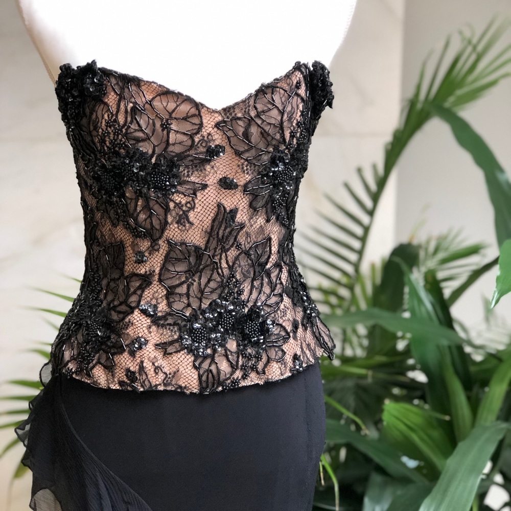 Vintage Black Beaded Women’s Bustier